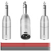 MKBKLLJY 3pcs 1/4" TS Mono Male to XLR Male Adapter