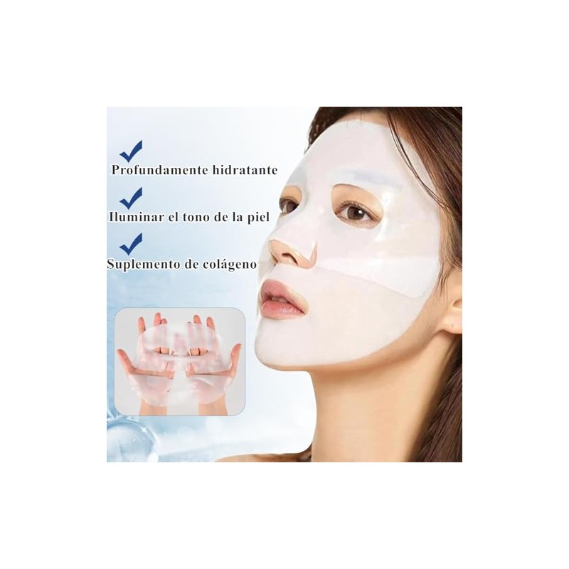 SINYI 4PCS Collagen Mask, Mascarilla Nocturna de Colágeno,Pore Minimizing Elasticity