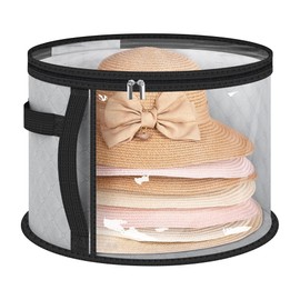 ReignSword Large Capacity Hat Storage Bag for Women, Holds up to 7 Caps Cowboy Hat Organizer for Closet, Hat Storage Organizer for Travel (Grey)