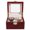 Wooden 2 Grid Watch Display Box Transparent Window Watch Storage