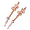 Ruihfas 1 Pair Fashion Women Girls Crystal Rhinestone Hairpins Double