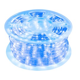 CHORLED Waterproof LED Rope Lights, Connectable & Flexible with 8 Modes, Outdoor Lighting for Deck, Garden, Pool, Patio & Christmas Decor (Blue, 50ft)