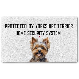 INDAJEDN Funny Yorkshire Terrier Door Mat, Yorkie Dog Welcome Doormat for Front Door Indoor Outdoor Entrance Entryway Porch, Dog Bath Mat for Bathroom Decor, 17x30 Inches