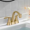Brushed Gold Bathroom Faucet, Lava Odoro Brass 4 Inch Centerset