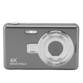 Digitalkamera, 12 MP, 1080P, 16-facher Digitalzoom, Autofokus, Vedio-Kamera mit 2,4-Zoll-Bildschirm, Kompakte Anti-Shake-Vlogging-Kamera für Studenten und Kinder (Gray)