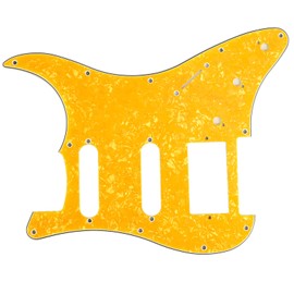 Electric Guitar Pickguard PVC Plastic Guard Scratch Board Front Plate Panel Cover Instrument Accessories Yellow Pearl Color GSSH64