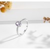 Adorable June Birthstone Stackable Rings for Girls: Sterling Silver Purple