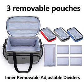 Trunab - Bolsa de primeros auxilios vacía, bolsa médica profesional para emergencias con divisores interiores y parte inferior antideslizante, ideal p