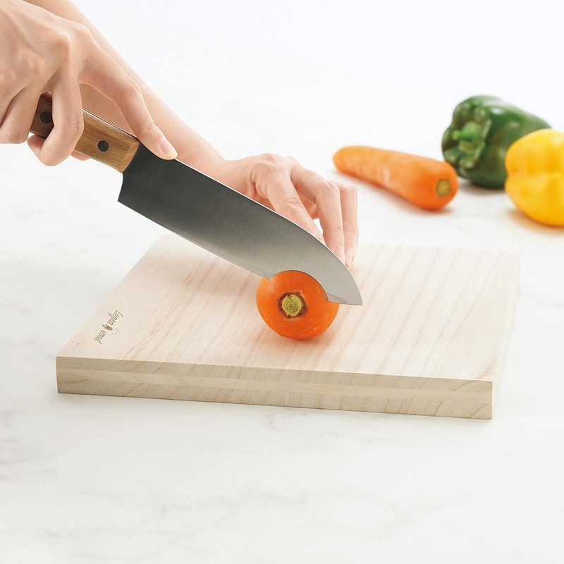 Kakusee LW-11 Paulownia Cutting Board, Square, Baked Marked, Spill Resistant,