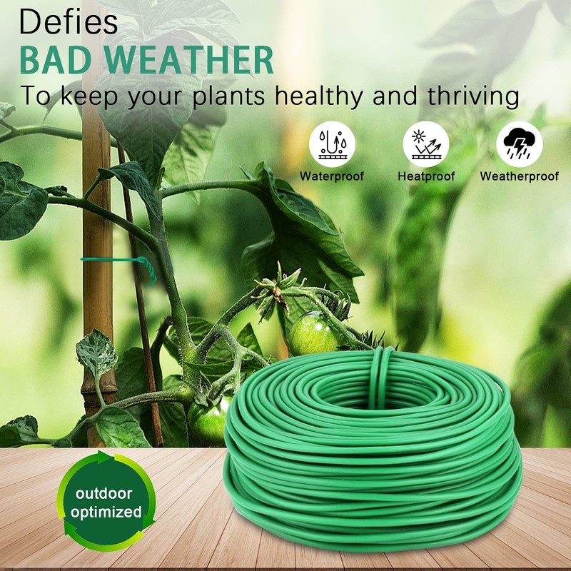 YDSL 100 Feet Soft Tie for Plants, Green Twist Garden