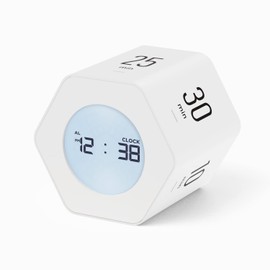 Mooas Multi Hexagon Clock Timer Ver2, Timer for Study, 12/24 Hour Mode, Count Up/Down Timer, 6 Types of Time Settings, Backlit Display, Pomodoro Timer, Rotating Display, Kitchen Timer, Cooking Timer