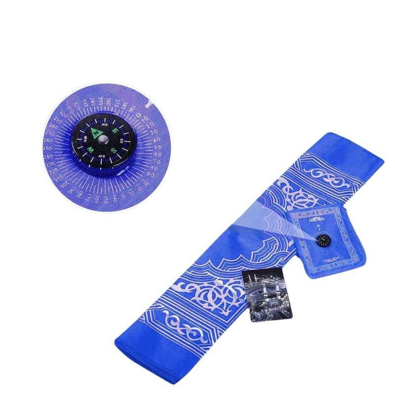 HTUK Portbale Travel Prayer Mat With Compass Pocket Sized Carry