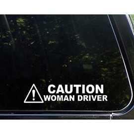 Diamond Graphics Caution Woman Driver (9" x 2") Die Cut Decal Bumper Sticker for Windows, Cars, Trucks, Etc.