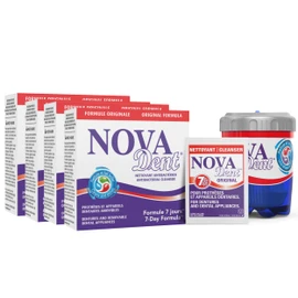 Novadent Dentures Cleaner – For Dental Appliances, Retainers, Trays, Mouth Guards, Teeth Aligners - 1 Year (52 sachets)
