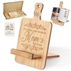 Putuo Decor Reversible Wood Cookbook Stand for Kitchen Counter Adjustable