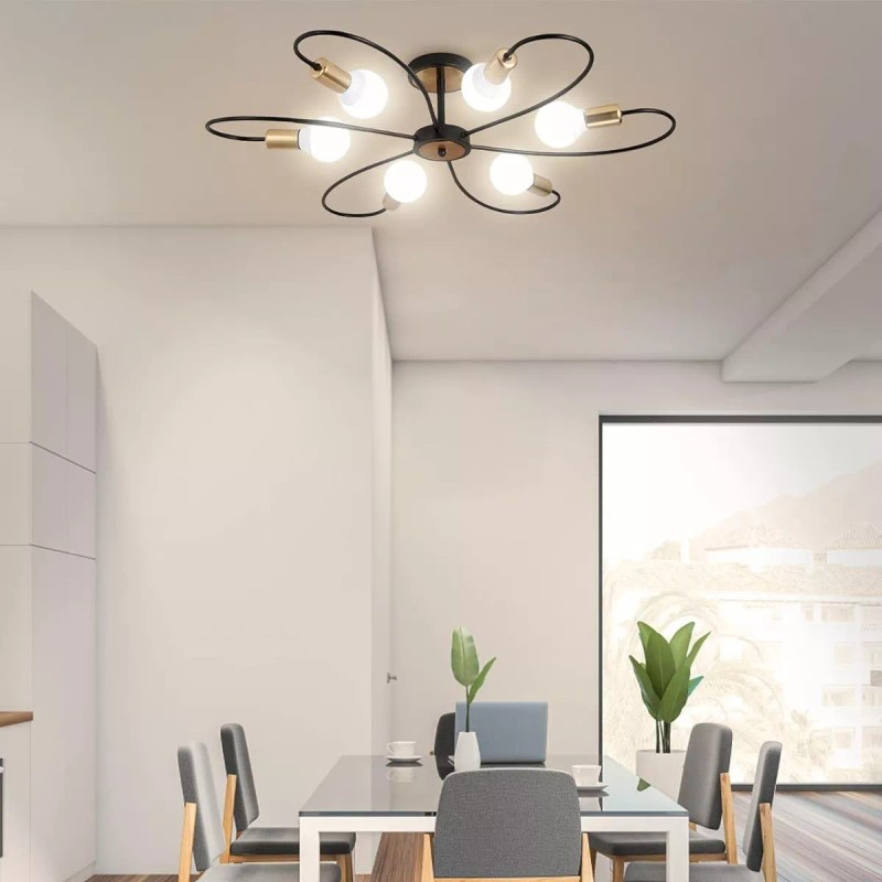 Yinlikede Lámpara De Techo Modernas Vintage De 6 Luces Para