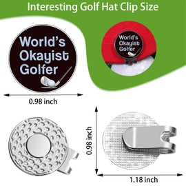Golfer Golf Ball Marker, Golf Hat Clip Marker with Magnetic Hat Clip, Hat Clip Marker for Golf, Golf Marker Hat Clips Accssories for Golf Gloves Hats Bags Caps Visor Father's Day Papa Gift (World)