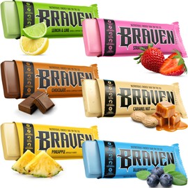 Braven Bar Assorted Variety Pack Energy Bars (1.59 oz, Pack of 10) – Energy Chews with 5g Protein – On-the-Go Energy Snacks for Running, and Sports - Gluten Free Snacks for Sustained Energy Boost