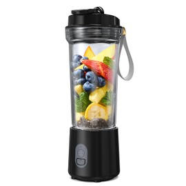 Portable Blender for Smoothies and Shakes, Mini Personal Juicer Machine for Travel, 16.9 oz, 40 Seconds Auto Shutoff, 3 Seconds No-Load Protection, Suitable for Most Vegetables and Fruits(black)