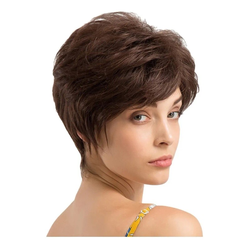 Peluca De Corte Pixie De Pelo Corto Natural De Cabello
