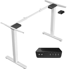VIVO Electric Dual Motor Standing Desk Frame for 41 to 82 inch Table Tops, Frame Only, Ergonomic Standing Height Adjustable Base with Push Button Memory Controller, White, DESK-V122EW