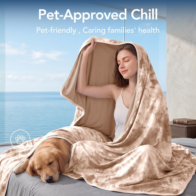Cooling Blanket 80''x88'' for Hot Sleepers, Arc-Chill Q-Max>0.35 Double Sided