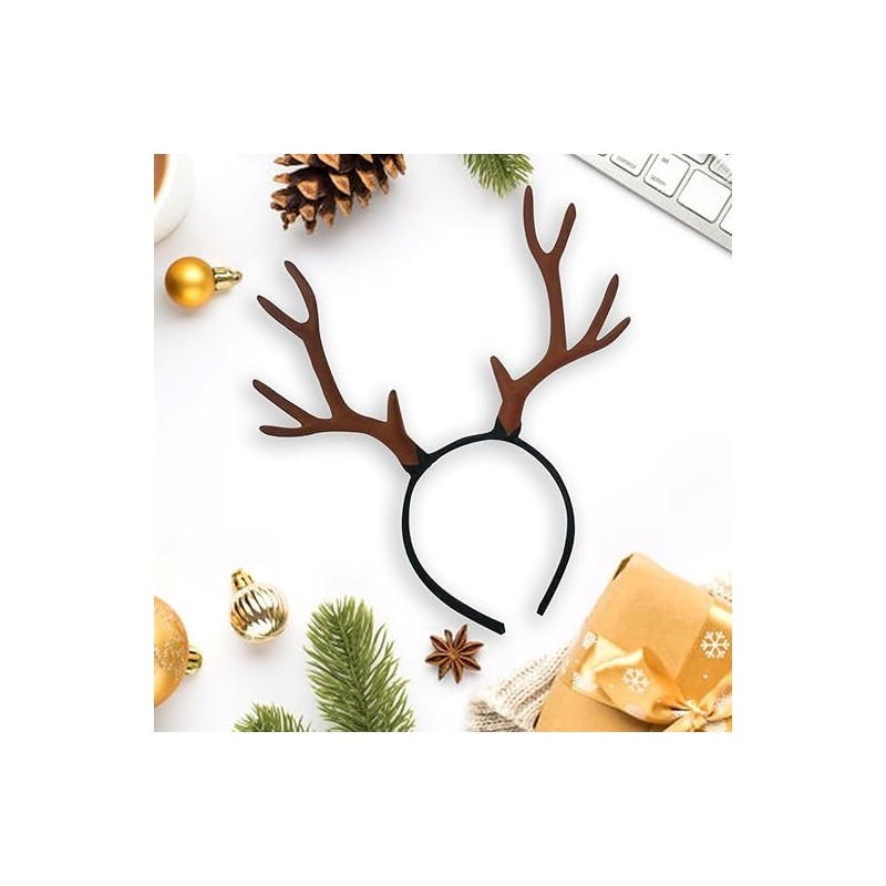 Reindeer Antlers Headband Red Elk Deer Horn Headband Reindeer Cosplay