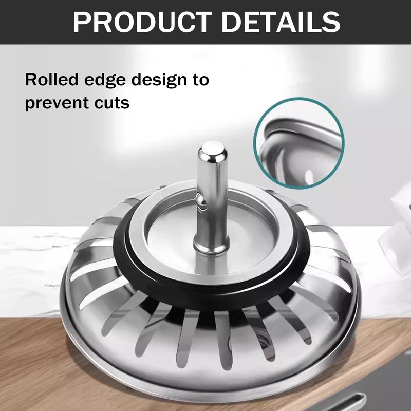 JSTHHTT 2 Pack Kitchen Sink Plug Strainer, Kitchen Sink Strainer