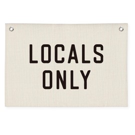 Wheatwin Surf Decor Locals Only Linen Banner Wall Hanging | Beach Surf Coastal Vintage Decor | Canvas Flag for Home, Bar, Surf Shack | Rustic Outdoor Indoor Sign 20x30 Inch