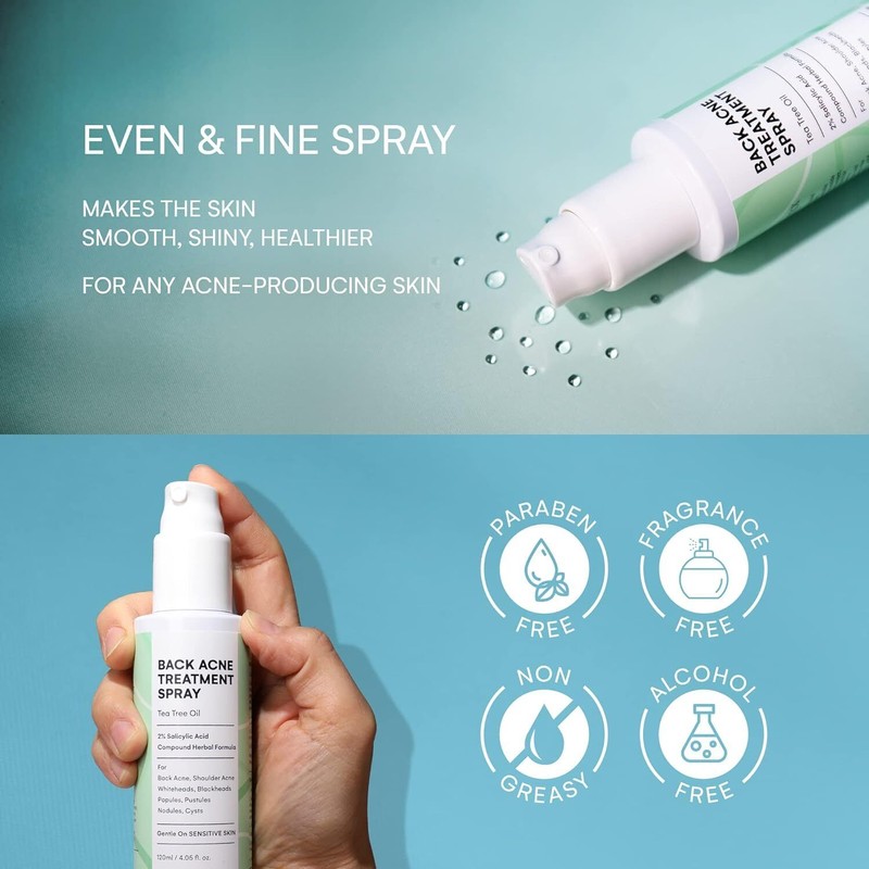 CIZ Body Acne Spray, Herbal Formula, 2%Salicylic Acid, Tea Tree