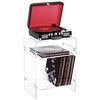 Acrylic Record Player Table with Storage Shelf, Clear Side Table