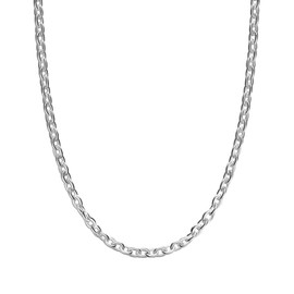 LeCalla 925 Sterling Silver 2mm Italian Cable Chain Necklace for Teen and Women 16 Inches