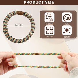 Yeria Kknekki Original Multicolour Braided Hair Bobbles for Women, High-Quality Elastic Hair Bands, Fashion Hair Bobbles for Women, Girls and Children, Pack of 13