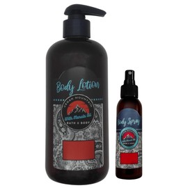 Cedar Mountain Bergamot & Mandarin Scented Body Lotion and Body Spray Set with Marula Oil, 8 Oz