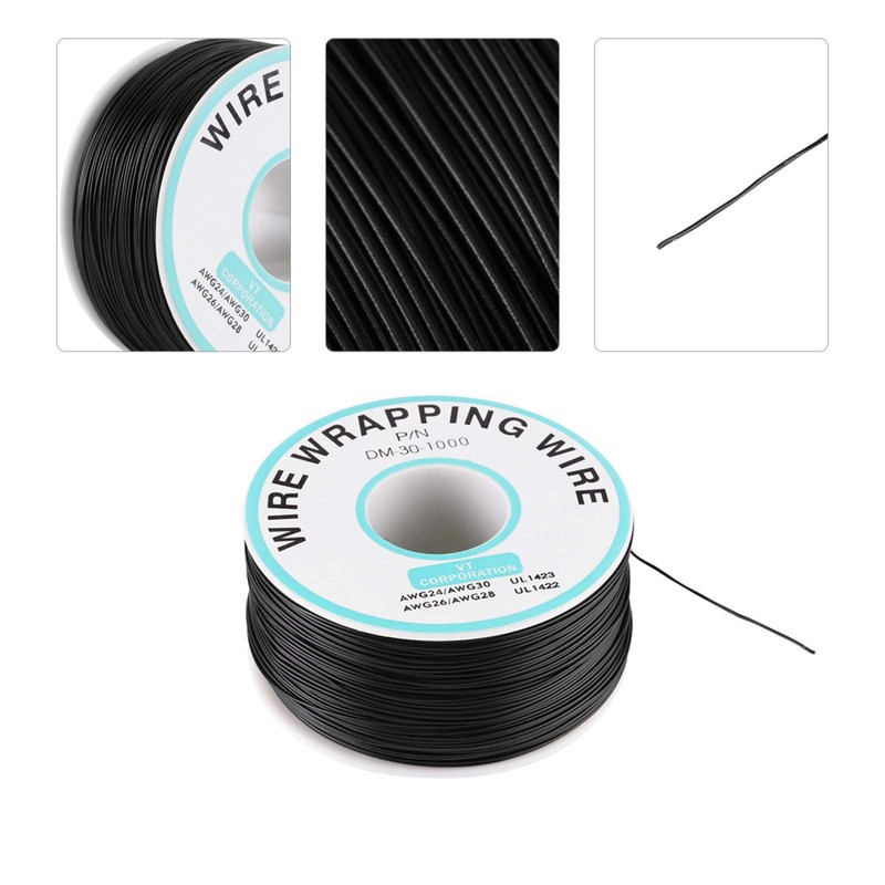 0.25mm Wire Wound Single Wire 30AWG Cable 250M Black Tinned