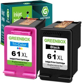 GREENBOX Compatible 61XL Ink Cartridge Replacement for HP Envy 4500 5530 4502 Officejet 4630 4635 DeskJet 1000 1010 1512, Black, Tri-color, 2-Pack