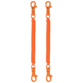PATIKIL Retractable Coil Springs Keychain, 2 Pack Anti-lost Key Chain Holder Lanyard Cord with Metal Lobster Clasp Keyring 20cm for Keys Wallet, Orange