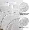 HORIMOTE HOME White Ruffled Quilt Twin Size, Stone-Washed Microfiber Lightweight