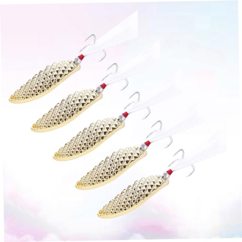 KOMBIUDA 5 Pcs Metal Bowl Fishing Bait Pineapple Texture Lure