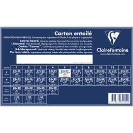 Clairefontaine - Ref 34002C - White Canvas Board (Portrait) - 35 x 27cm - 3mm Thick, Made from 100% Cotton, Suitable for Oil & Acrylic Paints, Acid Free Surface