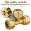 Pack of 2 Screw Fitting T-Piece, Brass Compression Fitting for