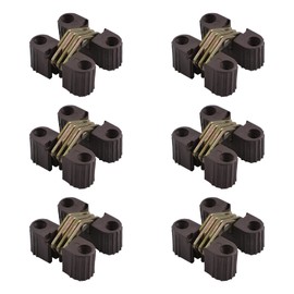UFURMATE Concealed Hinges, 6PCS Plastic Folding Invisible Barrel Cross Hinges 180 Degree Cross Hinges Invisible Concealed Cross Door Hinges Furniture Hardware