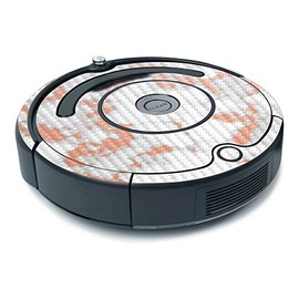 MightySkins Carbon Fiber Skin for iRobot Roomba 675 Minimal Coverage - Rose Foil Marble | Protective, Durable Textured Carbon Fiber Finish | Easy to Apply, Remove, and Change Styles | Made in The USA