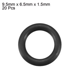 sourcing map Pack of 20 O Ring Sealing Rings Rubber Seal 9.5 mm AD 6.5 mm ID 1.5 mm Nitrile Rubber NBR Washer Seal Kit for Sealing Elements Tap Connector Repair Car