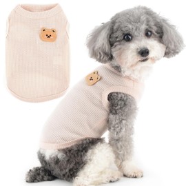 Zunea Dog Shirts for Small Dogs Summer Vest Pet T-Shirt Puppy Girls Boys Clothing Soft Breathable Basic T-Shirt Stretchy Sleeveless Tank Top Chihuahua Cat Sweatshirt Clothing Beige M