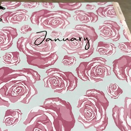 Monthly Binder Dividers set for Classic Size Planners, 9-Disc Monthly-Tab Dividers - 12-Pack (Flora)