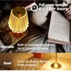 Rechargeable LED Table Lamp, Crystal Glass Shade, 3W, USB-C, Gold