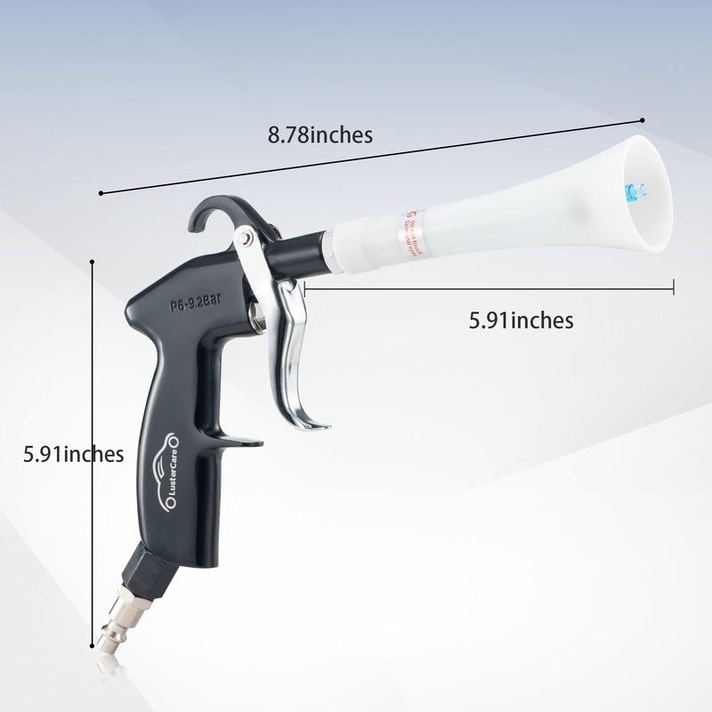 LusterCare Tornado Car Cleaning Gun with Replacement Air Gun Blower