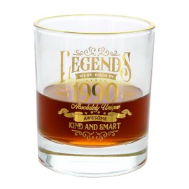 Pavilion Gift Company - 1990-8 Oz Old Fashioned Rocks Glass Drinkware Cup Birthday Milestone Party Birth Year