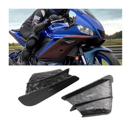 JNNJ 2 x Motorcycles Aerodynamic Winglets, Moto ABS Fairing Winglets, Side Wings Wind Wings Spoiler Wings Motorcycle Decoration Modification Accessories (Shiny Forged)